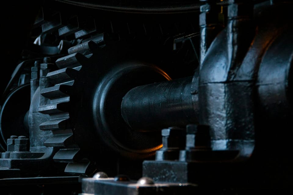 Industrial gears in a machine